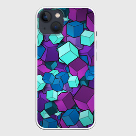 Чехол для iPhone 13 с принтом Кубы в Кировске,  |  | Тематика изображения на принте: абстрактно | абстрактные | абстрактный | абстрактным | абстракция | кубики | кубические | кубический | кубическое | кубы | неон | неонка | неоновые | разноцветные | светящиеся | цветное | цветные