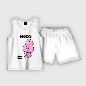 Детская пижама с шортами хлопок с принтом COOKY BT21 в Кировске,  |  | bt21 | bts | chimmy | cooky | koya | love yourself. | mang | rj | shooky | tata | бт21 | бтс