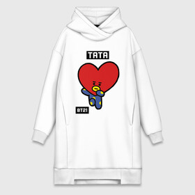 Платье-худи хлопок с принтом TATA BT21 в Кировске,  |  | bt21 | bts | chimmy | cooky | koya | love yourself. | mang | rj | shooky | tata | бт21 | бтс