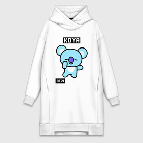 Платье-худи хлопок с принтом KOYA BT21 в Кировске,  |  | bt21 | bts | chimmy | cooky | koya | love yourself. | mang | rj | shooky | tata | бт21 | бтс