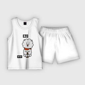 Детская пижама с шортами хлопок с принтом RJ BT21 в Кировске,  |  | bt21 | bts | chimmy | cooky | koya | love yourself. | mang | rj | shooky | tata | бт21 | бтс