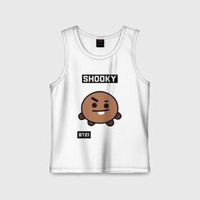 Детская майка хлопок с принтом SHOOKY BT21 в Кировске,  |  | Тематика изображения на принте: bt21 | bts | chimmy | cooky | koya | love yourself. | mang | rj | shooky | tata | бт21 | бтс