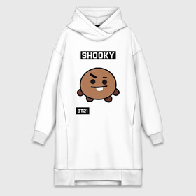 Платье-худи хлопок с принтом SHOOKY BT21 в Кировске,  |  | bt21 | bts | chimmy | cooky | koya | love yourself. | mang | rj | shooky | tata | бт21 | бтс