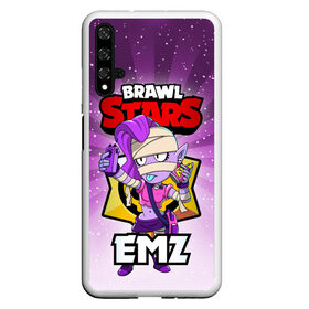 Чехол для Honor 20 с принтом BRAWL STARS EMZ в Кировске, Силикон | Область печати: задняя сторона чехла, без боковых панелей | Тематика изображения на принте: brawl stars | brawl stars emz | brawler | emz | бравл старз | бравлер | эмз