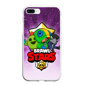 Чехол для iPhone 7Plus/8 Plus матовый с принтом BRAWL STARS в Кировске, Силикон | Область печати: задняя сторона чехла, без боковых панелей | brawl stars | brawler | crow | leon | spike | бравл старз | бравлер | ворон | леон | спайк