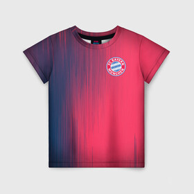 Детская футболка 3D с принтом FC Bayern Munchen (Bavaria). в Кировске, 100% гипоаллергенный полиэфир | прямой крой, круглый вырез горловины, длина до линии бедер, чуть спущенное плечо, ткань немного тянется | fc bayern munchen | бавария | геометрия | спорт | текстура | футбол