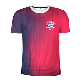 Мужская футболка 3D спортивная с принтом FC Bayern Munchen (Bavaria). в Кировске, 100% полиэстер с улучшенными характеристиками | приталенный силуэт, круглая горловина, широкие плечи, сужается к линии бедра | fc bayern munchen | бавария | геометрия | спорт | текстура | футбол