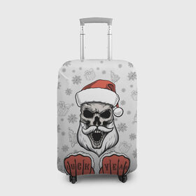 Чехол для чемодана 3D с принтом Bad boy Santa в Кировске, 86% полиэфир, 14% спандекс | двустороннее нанесение принта, прорези для ручек и колес | 
