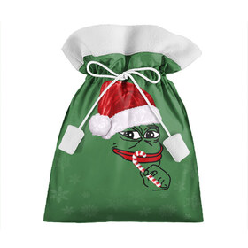 Подарочный 3D мешок с принтом Christmas Pepe в Кировске, 100% полиэстер | Размер: 29*39 см | Тематика изображения на принте: 