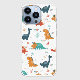 Чехол для iPhone 13 Pro с принтом Милые динозавры в Кировске,  |  | Тематика изображения на принте: dinosaurs | динозавр | динозавры | животные | игрушки | мульт динозавры | мультяшки динозавры | тиранозавр