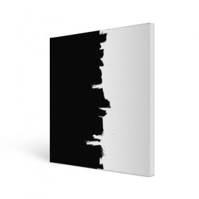 Холст квадратный с принтом Черным по белому в Кировске, 100% ПВХ |  | black | white | белый | инь | чб | черный | янь