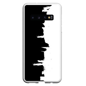 Чехол для Samsung Galaxy S10 с принтом Черным по белому в Кировске, Силикон | Область печати: задняя сторона чехла, без боковых панелей | Тематика изображения на принте: black | white | белый | инь | чб | черный | янь