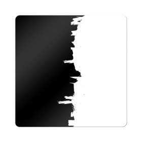 Магнит виниловый Квадрат с принтом Черным по белому в Кировске, полимерный материал с магнитным слоем | размер 9*9 см, закругленные углы | black | white | белый | инь | чб | черный | янь