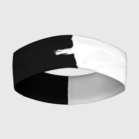 Повязка на голову 3D с принтом Черным по белому в Кировске,  |  | black | white | белый | инь | чб | черный | янь