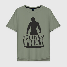 Мужская футболка хлопок Oversize с принтом Muay Thai в Кировске, 100% хлопок | свободный крой, круглый ворот, “спинка” длиннее передней части | mma | muay thai | бокс | борьба | дзюдо | единоборства | кикбоксинг | спорт
