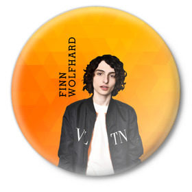 Значок с принтом finn wolfhard в Кировске,  металл | круглая форма, металлическая застежка в виде булавки | finn wolfhard | очень странные дела | финн вулфард