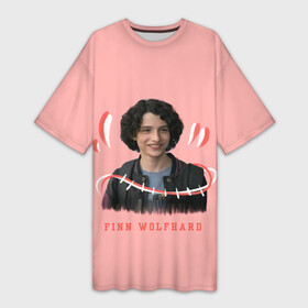 Платье-футболка 3D с принтом finn wolfhard в Кировске,  |  | finn wolfhard | очень странные дела | финн вулфард