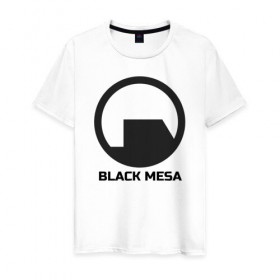 Мужская футболка хлопок с принтом Black Mesa в Кировске, 100% хлопок | прямой крой, круглый вырез горловины, длина до линии бедер, слегка спущенное плечо. | Тематика изображения на принте: alyx | black mesa | half life | half life 2 | халф лайф