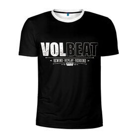 Мужская футболка 3D спортивная с принтом Volbeat в Кировске, 100% полиэстер с улучшенными характеристиками | приталенный силуэт, круглая горловина, широкие плечи, сужается к линии бедра | Тематика изображения на принте: groove metal | hardcore | psychobilly | rebound | replay | rewind | volbeat | волбит