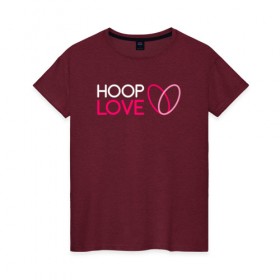 Женская футболка хлопок с принтом Hoop Love logo white в Кировске, 100% хлопок | прямой крой, круглый вырез горловины, длина до линии бедер, слегка спущенное плечо | fire show | hoop | hoop dance | hooping | hula hoop | обруч | огненное шоу | танец с обручем | хула хуп | хулахуп