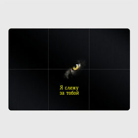 Магнитный плакат 3Х2 с принтом Следящий кошачий глаз в Кировске, Полимерный материал с магнитным слоем | 6 деталей размером 9*9 см | кот в темноте | кошачий глаз