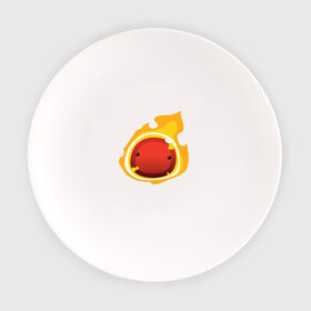 Тарелка с принтом Огненный слайм-мини версия в Кировске, фарфор | диаметр - 210 мм
диаметр для нанесения принта - 120 мм | Тематика изображения на принте: slime rancher
