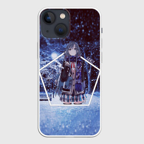 Чехол для iPhone 13 mini с принтом Snow Bunny Girl в Кировске,  |  | no yume wo minai | seishun buta yarou | wa bunny girl senpai | аниме | глупый | девочки зайки | девушка | зима | манга | мечту | не понимает | ночь | парк | свет | свин | снег | этот