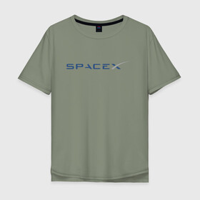 Мужская футболка хлопок Oversize с принтом SPACEX - ИЛОН МАСК. в Кировске, 100% хлопок | свободный крой, круглый ворот, “спинка” длиннее передней части | elon musk | spacex | американский предприниматель | изобретатель | илон маск | инвестор | инженер