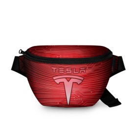 Поясная сумка 3D с принтом Tesla в Кировске, 100% полиэстер | плотная ткань, ремень с регулируемой длиной, внутри несколько карманов для мелочей, основное отделение и карман с обратной стороны сумки застегиваются на молнию | 