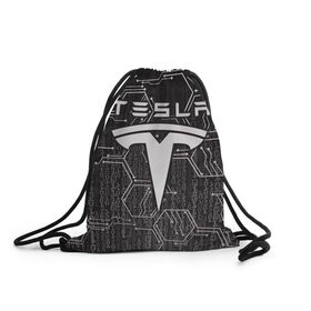 Рюкзак-мешок 3D с принтом Tesla в Кировске, 100% полиэстер | плотность ткани — 200 г/м2, размер — 35 х 45 см; лямки — толстые шнурки, застежка на шнуровке, без карманов и подкладки | 