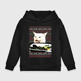 Детское худи Oversize хлопок с принтом Woman yelling at Cat meme в Кировске, френч-терри — 70% хлопок, 30% полиэстер. Мягкий теплый начес внутри —100% хлопок | боковые карманы, эластичные манжеты и нижняя кромка, капюшон на магнитной кнопке | девушка кричит на кота | кот за столом | кот за столом мем | кричат на кота | кричат на кота мем | мем кот за столом | мем кричат на кота