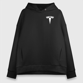 Женское худи Oversize хлопок с принтом TESLA - ИЛОН МАСК (НА СПИНЕ) в Кировске, френч-терри — 70% хлопок, 30% полиэстер. Мягкий теплый начес внутри —100% хлопок | боковые карманы, эластичные манжеты и нижняя кромка, капюшон на магнитной кнопке | elon musk | tesla | американский предприниматель | изобретатель | илон маск | инвестор | инженер | старлинк | тесла