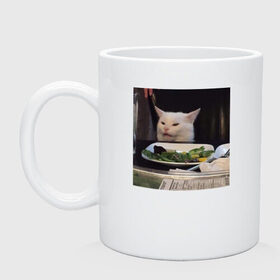 Кружка с принтом мемная картинка с котом в Кировске, керамика | объем — 330 мл, диаметр — 80 мм. Принт наносится на бока кружки, можно сделать два разных изображения | кот | котэ | кошка | мем | прикол | фотография