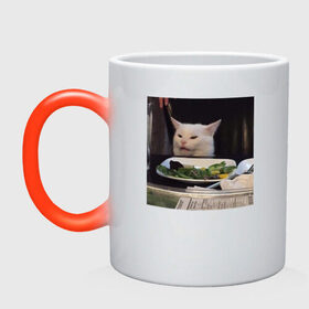 Кружка хамелеон с принтом мемная картинка с котом в Кировске, керамика | меняет цвет при нагревании, емкость 330 мл | Тематика изображения на принте: кот | котэ | кошка | мем | прикол | фотография