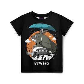 Детская футболка 3D с принтом Тоторо в Кировске, 100% гипоаллергенный полиэфир | прямой крой, круглый вырез горловины, длина до линии бедер, чуть спущенное плечо, ткань немного тянется | anime | hayao miyazaki | japanese | meme | miyazaki | piano | studio ghibli | tokyo | totoro | гибли | котобус | мой | сосед | сусуватари | тонари | тоторо | хаяо миядзаки