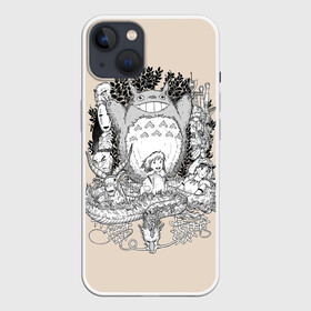 Чехол для iPhone 13 с принтом Тоторо в Кировске,  |  | anime | hayao miyazaki | japanese | meme | miyazaki | piano | studio ghibli | tokyo | totoro | гибли | котобус | мой | сосед | сусуватари | тонари | тоторо | хаяо миядзаки
