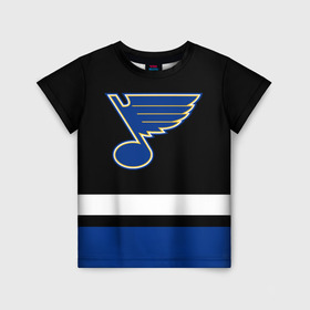 Детская футболка 3D с принтом Сент-Луис Блюз НХЛ в Кировске, 100% гипоаллергенный полиэфир | прямой крой, круглый вырез горловины, длина до линии бедер, чуть спущенное плечо, ткань немного тянется | blues | hockey | nhl | st. louis | st. louis blues | usa | блюз | нхл | сент луис | сент луис блюз | спорт | сша | хоккей | шайба