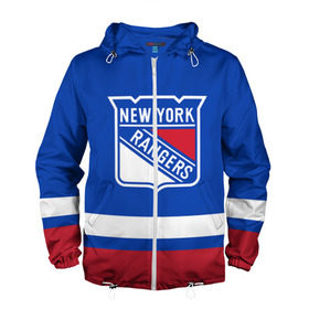 Мужская ветровка 3D с принтом Нью-Йорк Рейнджерс НХЛ в Кировске, 100% полиэстер | подол и капюшон оформлены резинкой с фиксаторами, два кармана без застежек по бокам, один потайной карман на груди | Тематика изображения на принте: hockey | new york | new york rangers | nhl | rangers | usa | нхл | нью йорк | нью йорк рейнджерс | рейнджерс | спорт | сша | хоккей | шайба