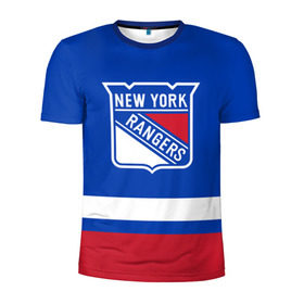 Мужская футболка 3D спортивная с принтом Нью-Йорк Рейнджерс НХЛ в Кировске, 100% полиэстер с улучшенными характеристиками | приталенный силуэт, круглая горловина, широкие плечи, сужается к линии бедра | hockey | new york | new york rangers | nhl | rangers | usa | нхл | нью йорк | нью йорк рейнджерс | рейнджерс | спорт | сша | хоккей | шайба