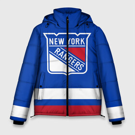 Мужская зимняя куртка 3D с принтом Нью-Йорк Рейнджерс НХЛ в Кировске, верх — 100% полиэстер; подкладка — 100% полиэстер; утеплитель — 100% полиэстер | длина ниже бедра, свободный силуэт Оверсайз. Есть воротник-стойка, отстегивающийся капюшон и ветрозащитная планка. 

Боковые карманы с листочкой на кнопках и внутренний карман на молнии. | Тематика изображения на принте: hockey | new york | new york rangers | nhl | rangers | usa | нхл | нью йорк | нью йорк рейнджерс | рейнджерс | спорт | сша | хоккей | шайба
