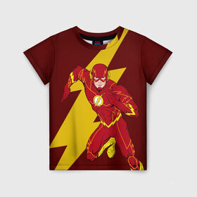 Детская футболка 3D с принтом The Flash в Кировске, 100% гипоаллергенный полиэфир | прямой крой, круглый вырез горловины, длина до линии бедер, чуть спущенное плечо, ткань немного тянется | dc comics | justice league | superhero | the flash | лига справедливости | флэш