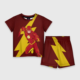 Детский костюм с шортами 3D с принтом The Flash в Кировске,  |  | dc comics | justice league | superhero | the flash | лига справедливости | флэш