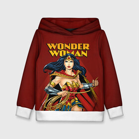 Детская толстовка 3D с принтом Wonder Woman в Кировске, 100% полиэстер | двухслойный капюшон со шнурком для регулировки, мягкие манжеты на рукавах и по низу толстовки, спереди карман-кенгуру с мягким внутренним слоем | dc comics | justice league | shtatjl | superhero | wonder woman | лига справедливости | чудо женщина