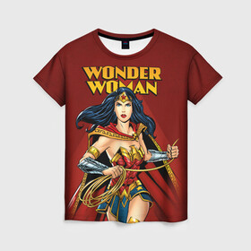Женская футболка 3D с принтом Wonder Woman в Кировске, 100% полиэфир ( синтетическое хлопкоподобное полотно) | прямой крой, круглый вырез горловины, длина до линии бедер | dc comics | justice league | shtatjl | superhero | wonder woman | лига справедливости | чудо женщина