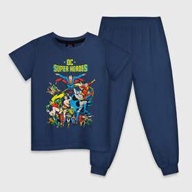 Детская пижама хлопок с принтом Justice League в Кировске, 100% хлопок |  брюки и футболка прямого кроя, без карманов, на брюках мягкая резинка на поясе и по низу штанин
 | Тематика изображения на принте: dc comics | flash | green lantern | justice league | shtatjl | superhero | superman. batman | wonder woman | аквамен | бэтмен | бэтмэн | бэтс | зеленый фонарь | лига справедливости | супермен | супс | флеш | флэш | чудо женщина
