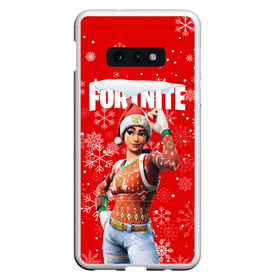 Чехол для Samsung S10E с принтом FORTNITE НОВОГОДНИЙ в Кировске, Силикон | Область печати: задняя сторона чехла, без боковых панелей | 2020 | christmas | fortnite | snow | winter | winter is coming | зима близко | игра | новогодний | новый год | новый год 2020 | персонаж | снег | снежинки | фортнайт | фортнайт новогодний