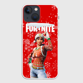 Чехол для iPhone 13 mini с принтом FORTNITE НОВОГОДНИЙ. в Кировске,  |  | 2020 | christmas | fortnite | snow | winter | winter is coming | зима близко | игра | новогодний | новый год | новый год 2020 | персонаж | снег | снежинки | фортнайт | фортнайт новогодний