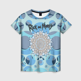 Женская футболка 3D с принтом Rick and Morty в Кировске, 100% полиэфир ( синтетическое хлопкоподобное полотно) | прямой крой, круглый вырез горловины, длина до линии бедер | kaleidoscope | rick and morty | vdpartat | рик и морти