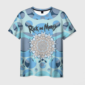 Мужская футболка 3D с принтом Rick and Morty в Кировске, 100% полиэфир | прямой крой, круглый вырез горловины, длина до линии бедер | kaleidoscope | rick and morty | vdpartat | рик и морти
