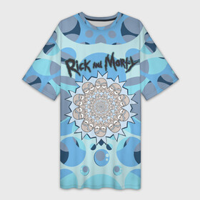 Платье-футболка 3D с принтом Rick and Morty в Кировске,  |  | kaleidoscope | rick and morty | vdpartat | рик и морти